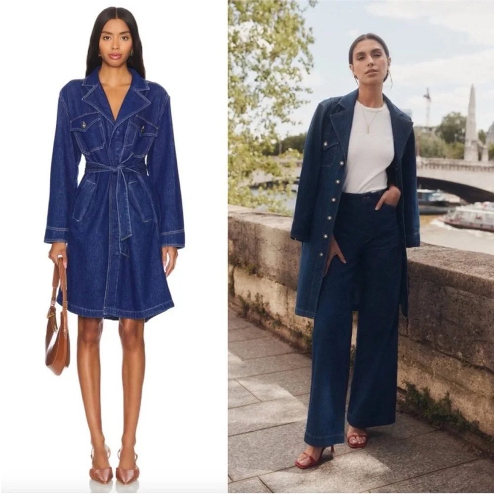 FAVORITE DAUGHTER Denim Trench - Picture 1 of 7